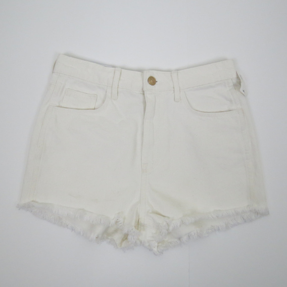 h&m white denim shorts